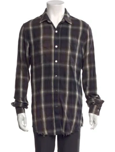 Pre-owned Amiri Plaid Print Long Sleeve Shirt In Black