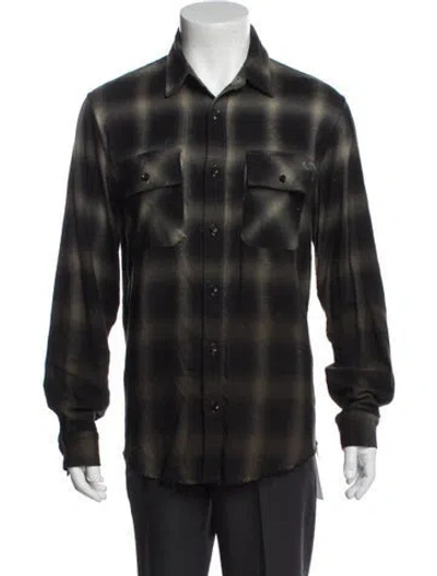 Pre-owned Amiri Plaid Print Long Sleeve Shirt In Green