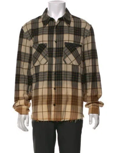 Pre-owned Amiri Plaid Print Long Sleeve Shirt In Neutral