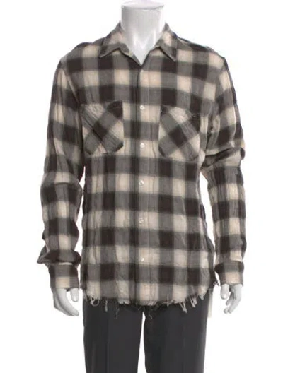 Pre-owned Amiri Plaid Print Long Sleeve Shirt In Purple