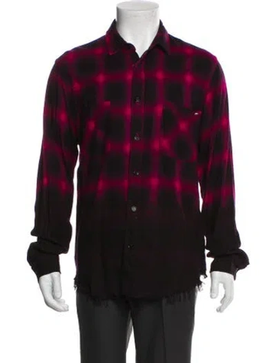 Pre-owned Amiri Plaid Print Long Sleeve Shirt In Red