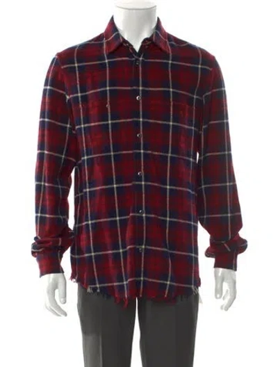 Pre-owned Amiri Plaid Print Long Sleeve Shirt In Red