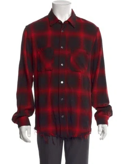 Pre-owned Amiri Plaid Print Long Sleeve Shirt In Red