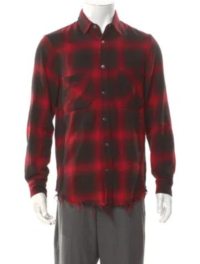 Pre-owned Amiri Plaid Print Long Sleeve Shirt In Red