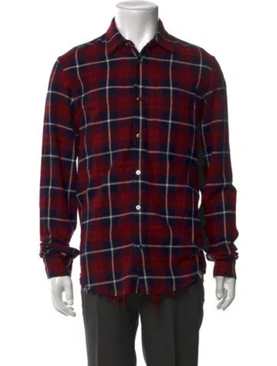 Pre-owned Amiri Plaid Print Long Sleeve Shirt In Red