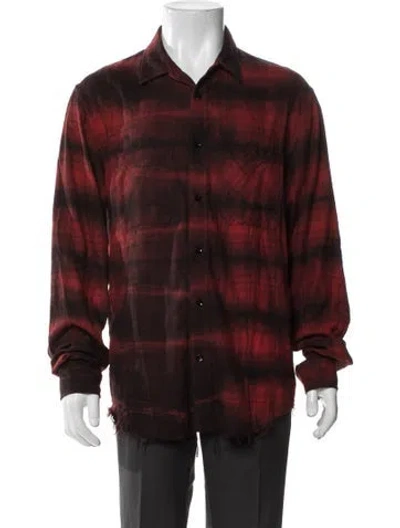 Pre-owned Amiri Plaid Print Long Sleeve Shirt In Red
