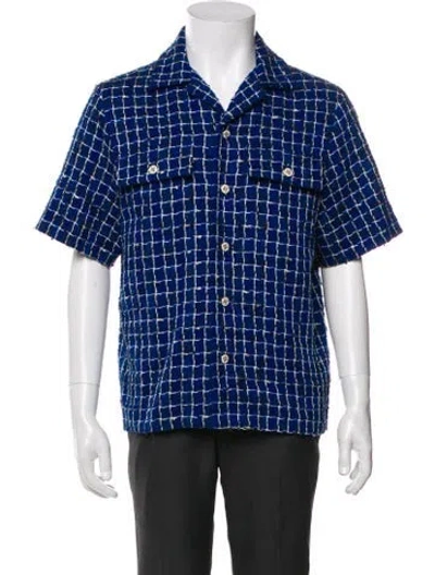 Pre-owned Amiri Plaid Print Peacoat In Blue