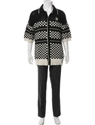 Pre-owned Amiri Plaid Print Short Sleeve Shirt In Black