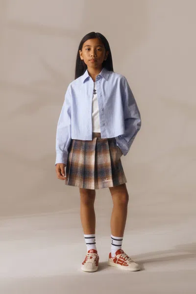 Amiri Kids' Plaid Skort In Beige
