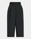 Amiri Pleated Wide-leg Bermuda Shorts In Black