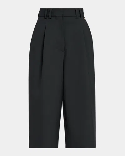 Amiri Pleated Wide-leg Bermuda Shorts In Black