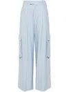 Amiri Pleated Wide-leg Cargo Pants In Blue