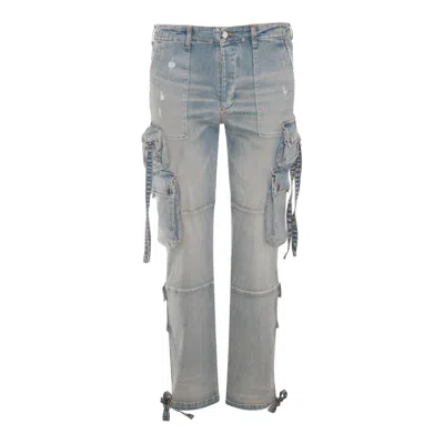 Amiri Pocket Detailed Distressed Jeans In Blue