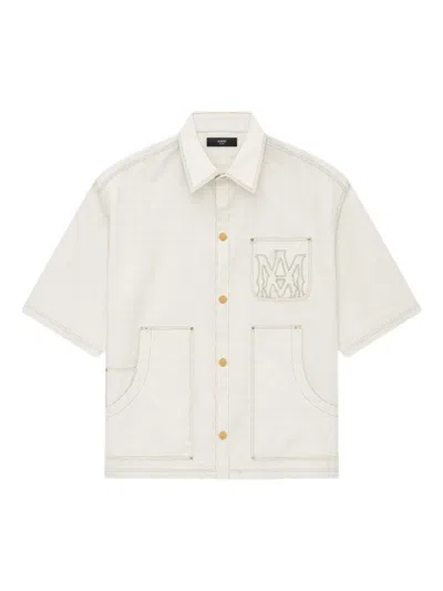 Amiri Pocket Ma Quad Work Shirt In Gray
