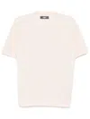 Amiri Pointelle-knit T-shirt In Neutrals