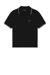 Amiri Tipped Collar Polo Shirt In Black