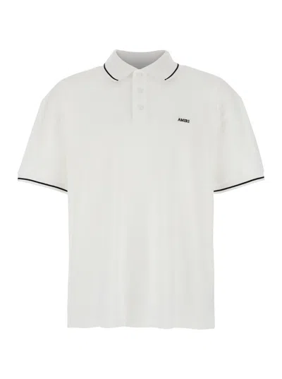 Amiri Cotton Polo Shirt In White
