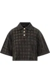 Amiri Ma Quad Textured-pattern Polo Shirt In Black