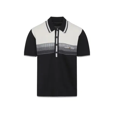 Amiri Black Ma Striped Polo In Multi