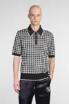 Amiri Quad Geometric Pattern Polo T-shirt In Black