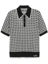 Amiri Quad Geometric Pattern Polo T-shirt In Black  