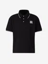 Amiri Black Polo Shirt With Classic Collar And Logo Embroidery On The Front In Cotton Fabric