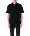 Amiri Logo-embroidered Cotton-blend Terry Jacquard Polo Shirt In Black