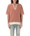 Amiri Orange Checkered Oversized Polo In Orange