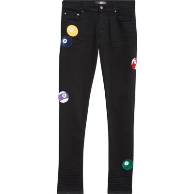 Amiri Pool Ball Patch Skinny Jeans In Black
