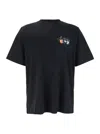 Amiri 'pool Cue' Black Crewneck T-shirt With Logo Detail On The Front And Maxi Logo Print On The Rear In Black