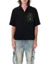 Amiri 'pool Cue' Black Shirt With Maxi Print On The Back