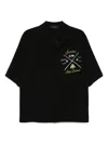 Amiri 'pool Cue' Black Shirt With Maxi Print On The Back