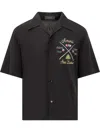 Amiri 'pool Cue' Black Shirt With Maxi Print On The Back In Black