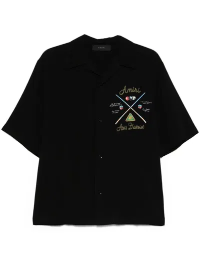 Amiri Pool Cue Bowling Shirt Clothing In Black