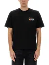 Amiri 'pool Cue' Black Crewneck T-shirt With Logo Detail On The Front And Maxi Logo Print On The Rear