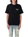 Amiri 'pool Cue' Black Crewneck T-shirt With Logo Detail On The Front And Maxi Logo Print On The Rear In Black