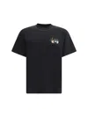 Amiri 'pool Cue' Black Crewneck T-shirt With Logo Detail On The Front And Maxi Logo Print On The Rear In Black