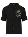 Amiri 'pool Cue' Black Shirt With Maxi Print On The Back