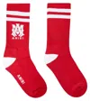 Amiri Printed Cotton-blend Socks In Red
