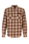 Amiri Shotgun Flannel Shirt In Brown