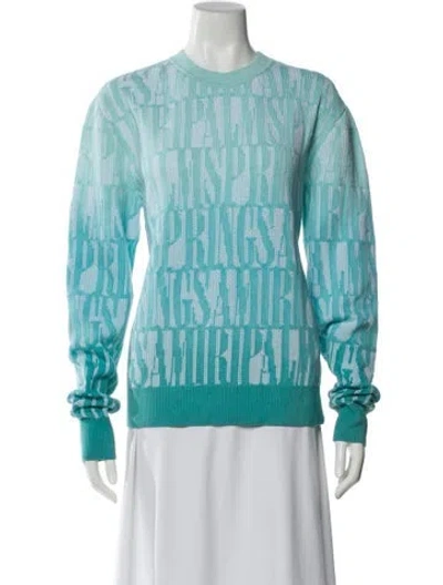 Pre-owned Amiri Printed Crew Neck Sweater In Blue