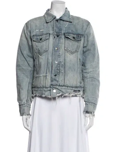 Pre-owned Amiri Printed Denim Jacket In Blue