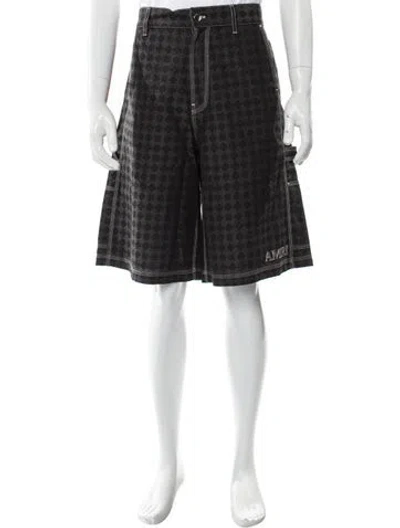 Pre-owned Amiri Printed Jogger Shorts In Black