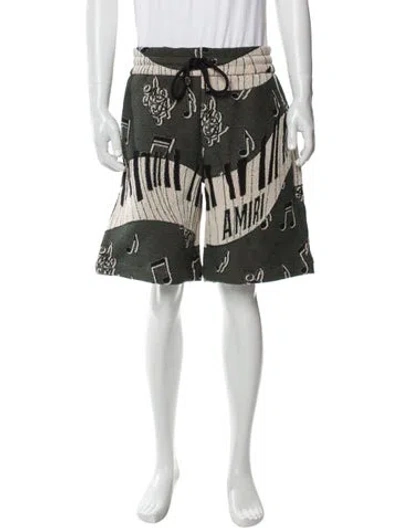 Pre-owned Amiri Printed Jogger Shorts W/ Tags In Green