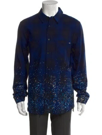Pre-owned Amiri Printed Long Sleeve Shirt In Blue
