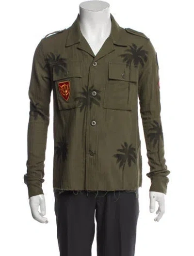 Pre-owned Amiri Printed Long Sleeve Shirt In Green