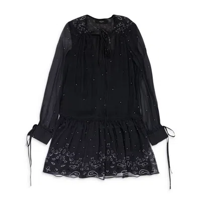 Amiri Printed Paisley Short Dress - Black