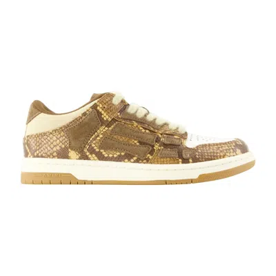 Amiri Printed Python Skel Top Low Sneakers -  - Leather - Brown In Multi