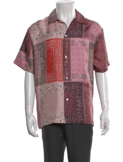 Pre-owned Amiri Printed Short Sleeve Shirt In Burgundy