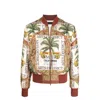 Amiri Rum Label Silk Twill Bomber Jacket In Multi